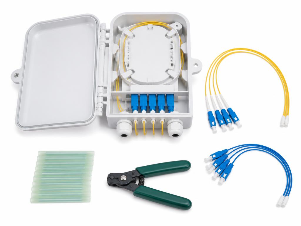 Single mode fibre optic patch panel and LC patch cords for backbone installation